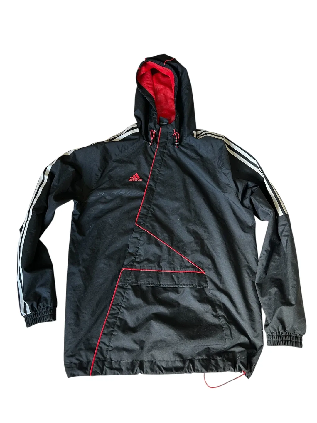 Adidas Black & Red Windbreaker Jacket
