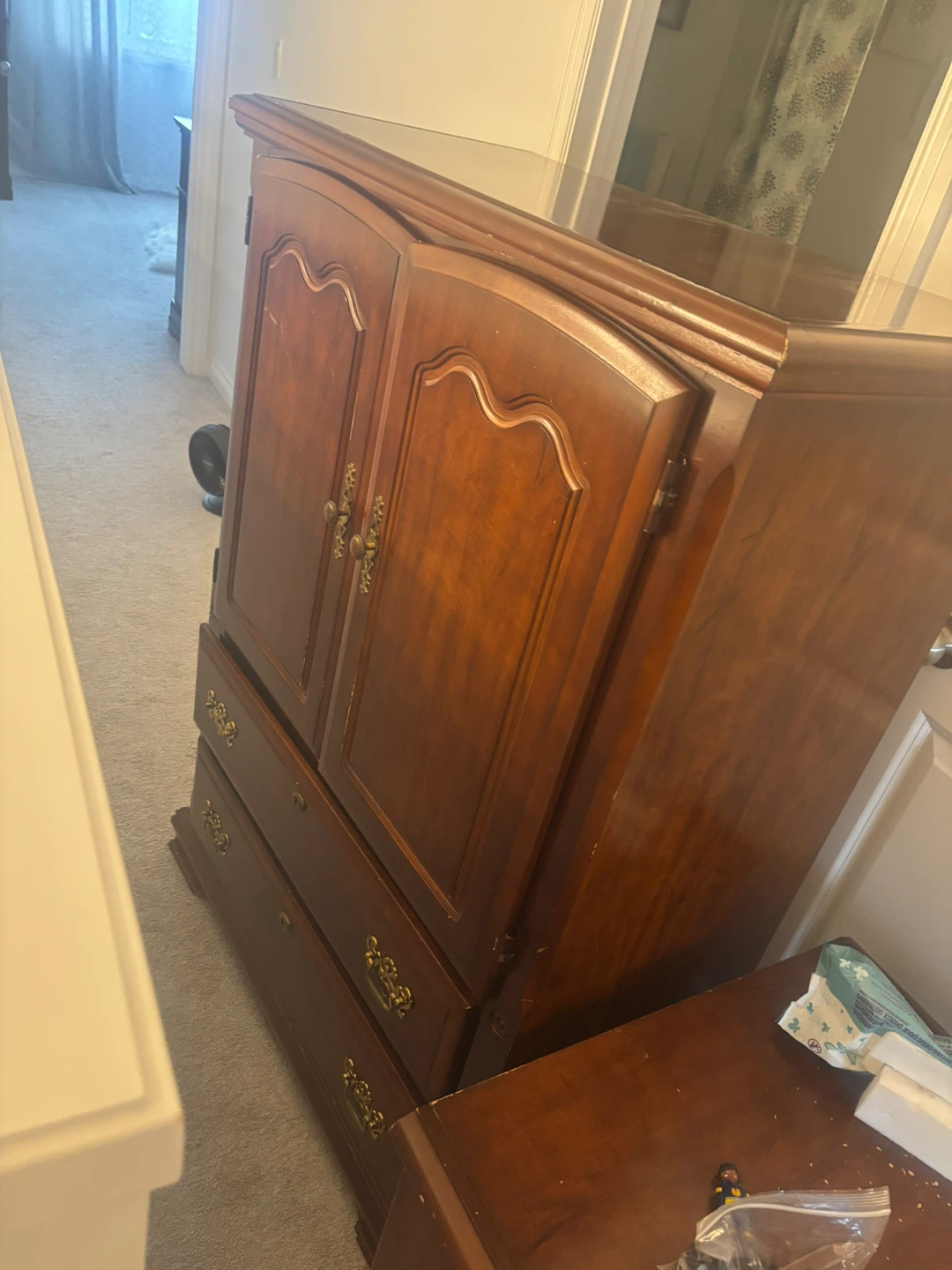 Wooden Wardrobe and Nightstand Set - photo 2