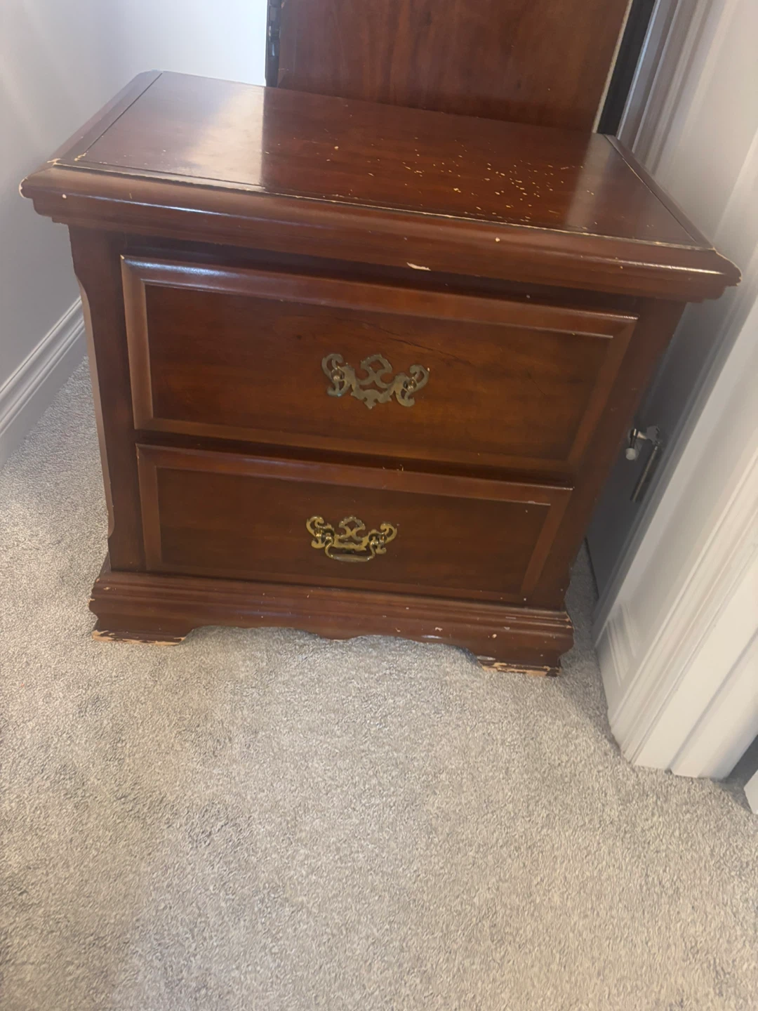 Wooden Wardrobe and Nightstand Set