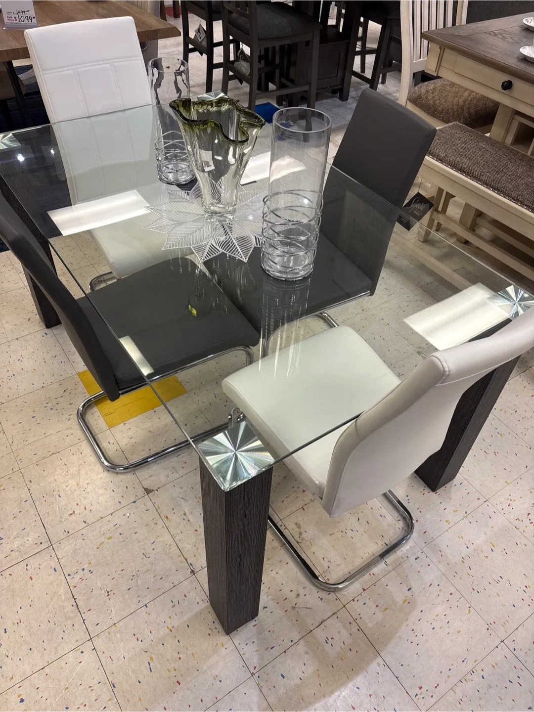 Glass Top Dining Table with 4 Chairs image indicator(2)