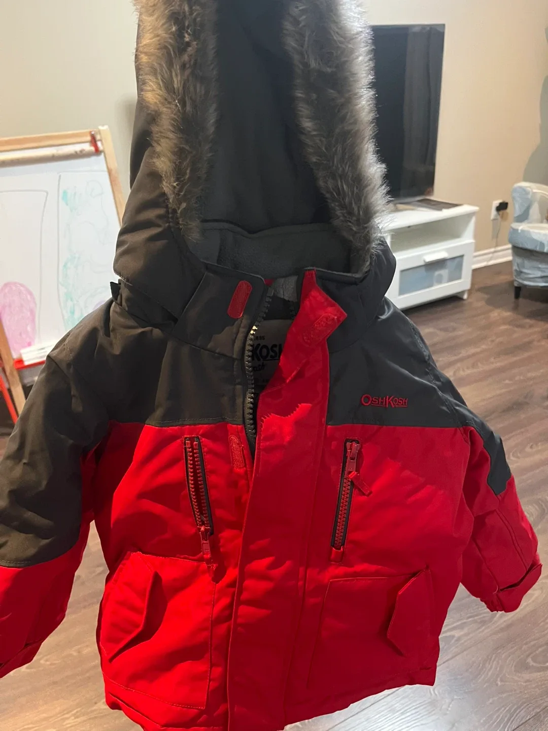 OshKosh B'gosh Red & Black Winter jacket(3T) image indicator(2)
