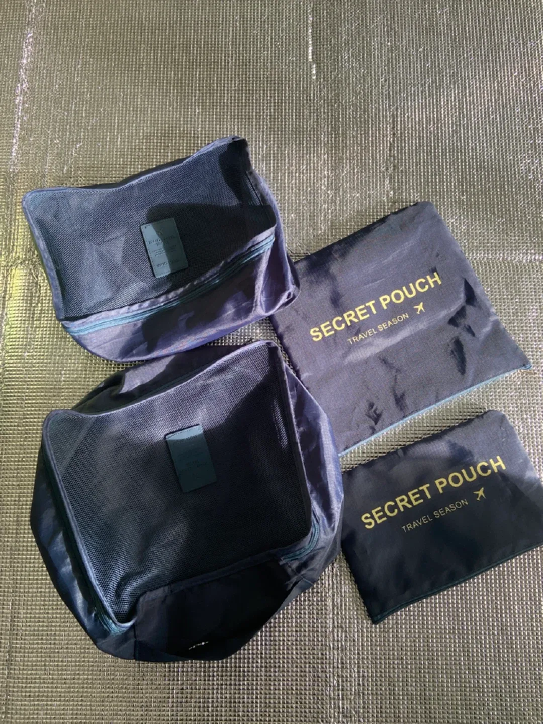 Navy Blue Travel Organizer Pouches