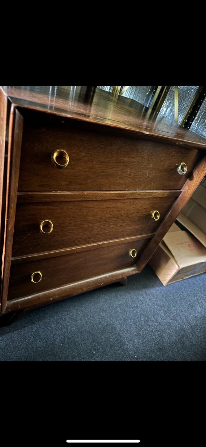 Wooden Dresser with mirror & 2 for bedside image indicator(2)