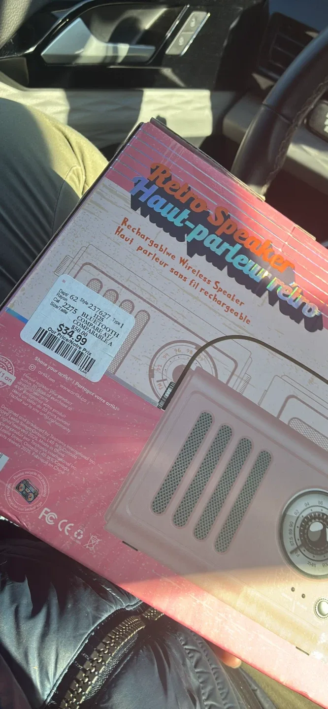 Retro Speaker - Rechargeable Wireless - Pink image indicator(2)