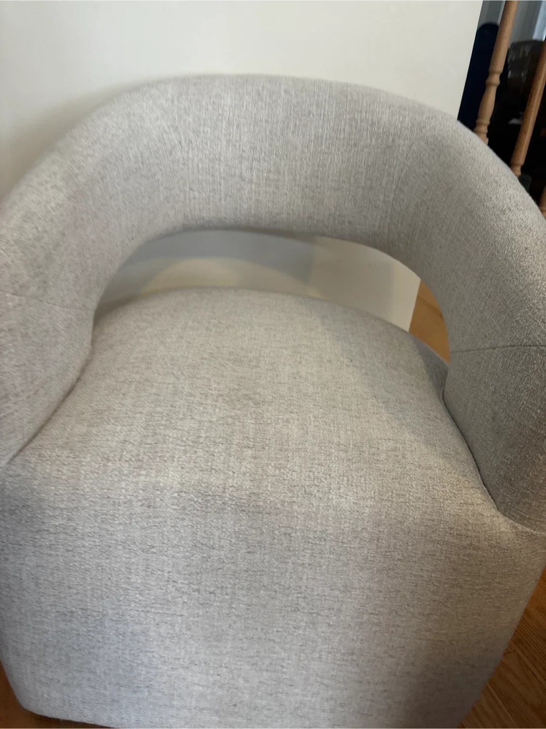 Light Grey Upholstered  Roller Chair- 1 image indicator(3)