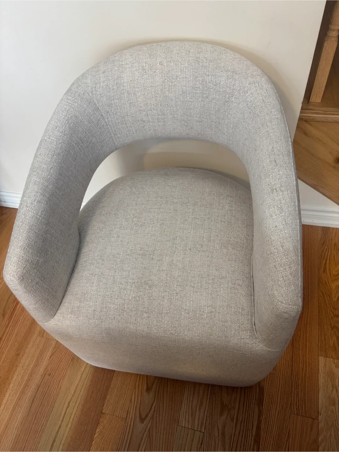 Light Grey Upholstered  Roller Chair- 1 image indicator(8)