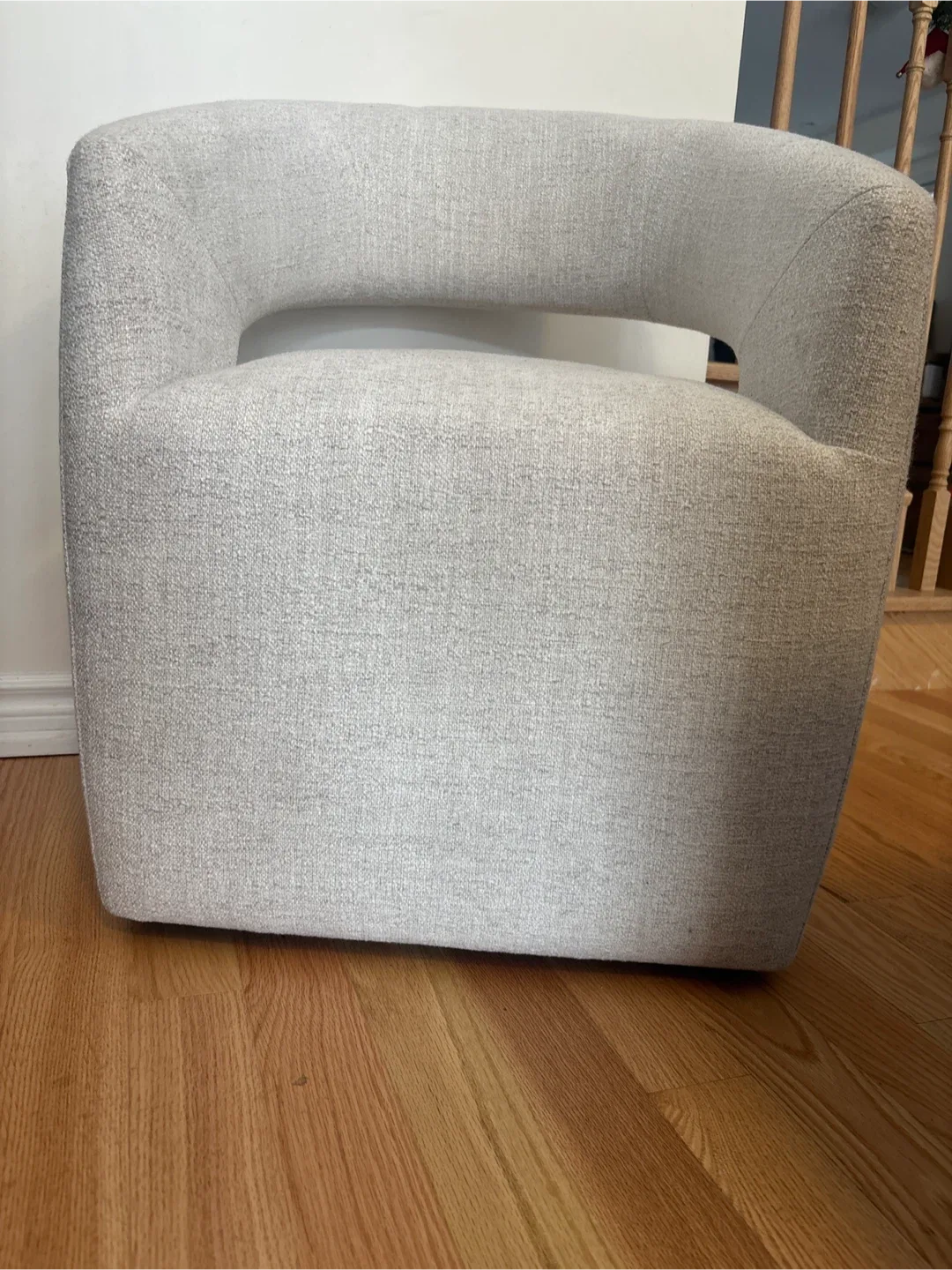 Light Grey Upholstered  Roller Chair- 1 image indicator(7)