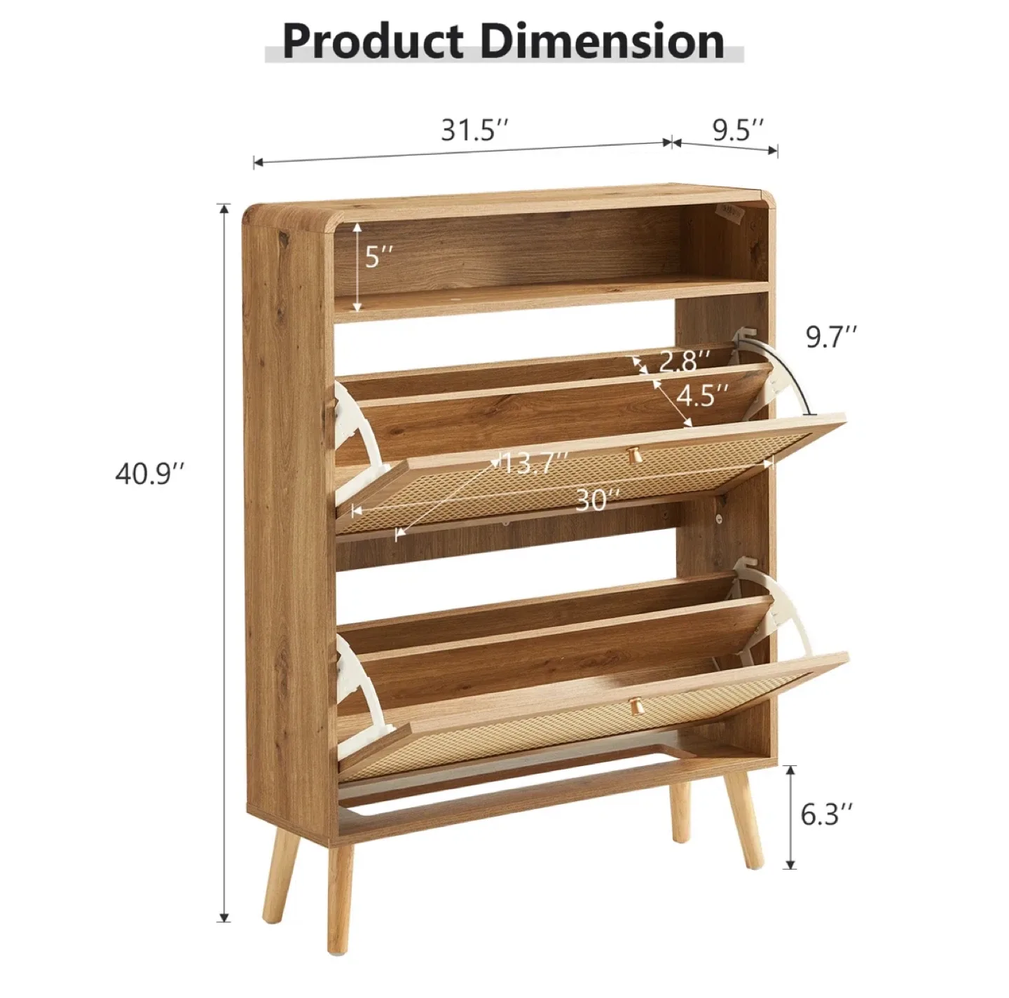 16 Pair Shoe Storage Cabinet/ Entryway Table