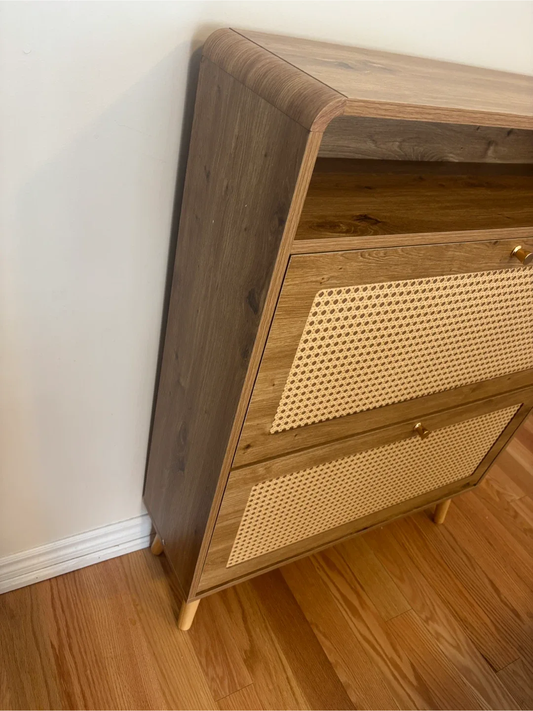 16 Pair Shoe Storage Cabinet/ Entryway Table image indicator(6)