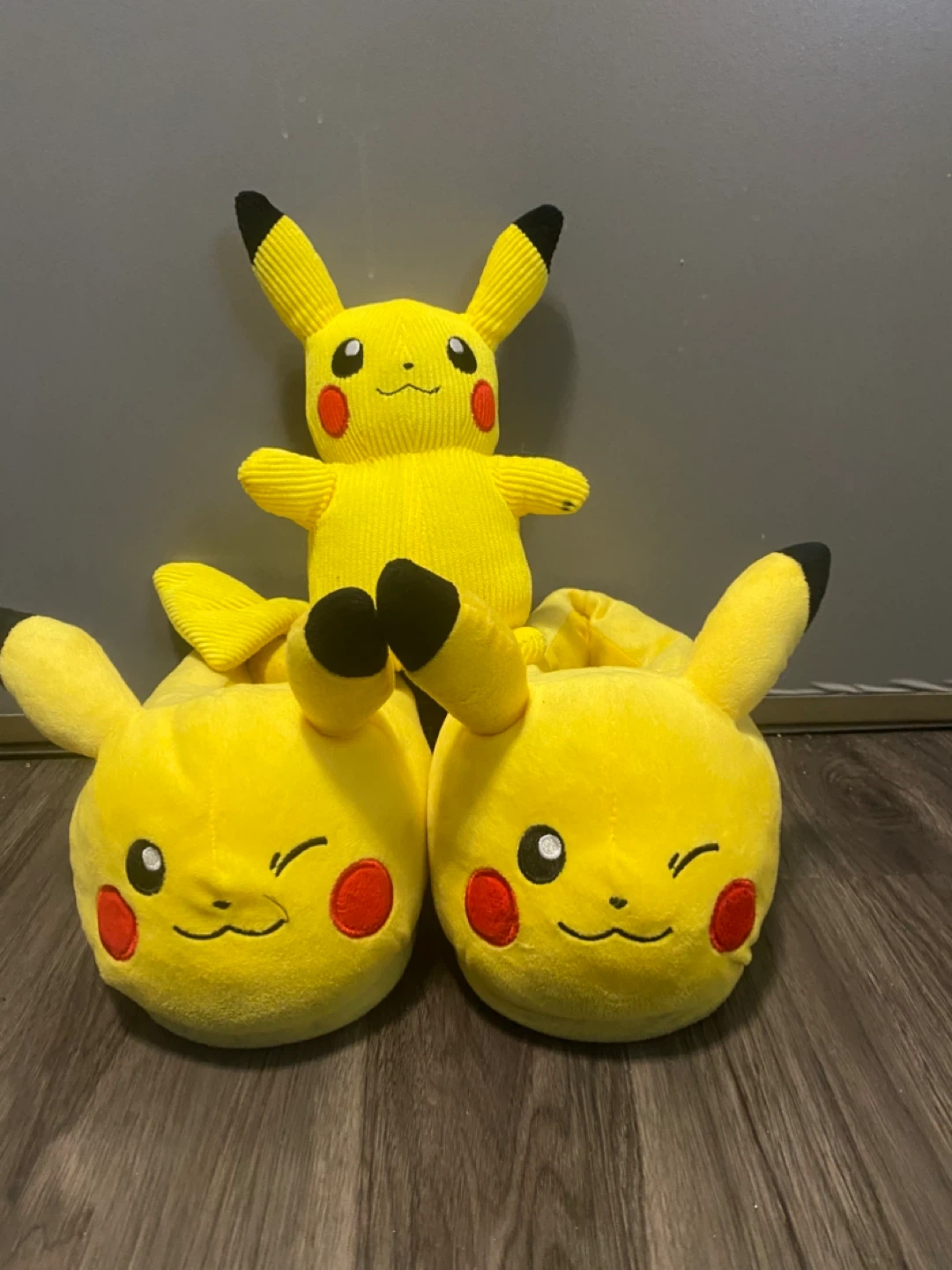 Pikachu Plush Slippers - Size 4/5