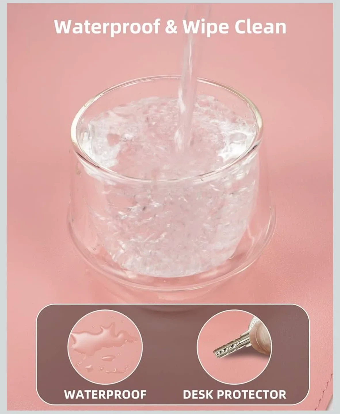 New Pack Pink Desk Pad - 23.6 x 13.7 inches image indicator(4)