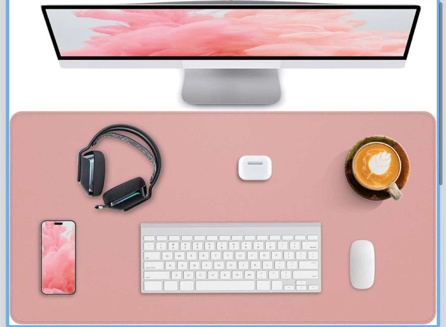 New Pack Pink Desk Pad - 23.6 x 13.7 inches