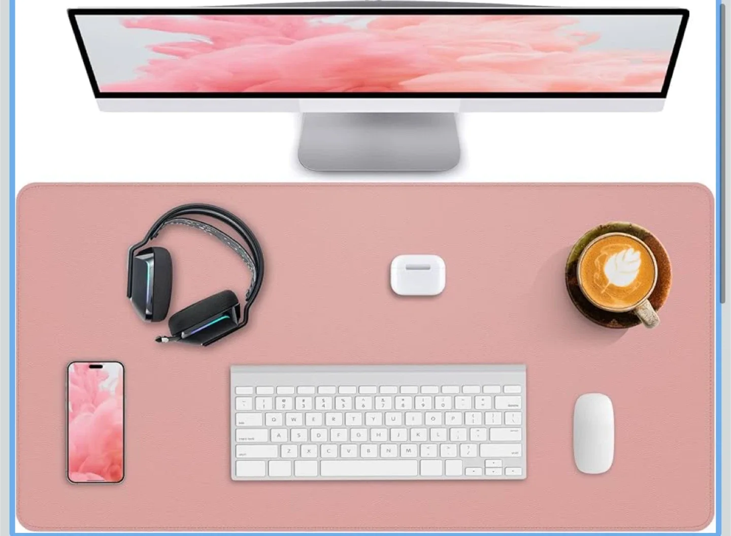 New Pack Pink Desk Pad - 23.6 x 13.7 inches