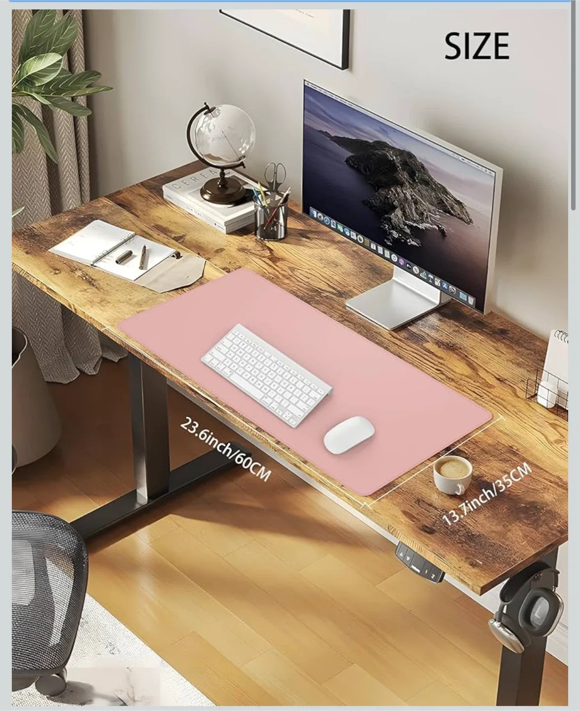 New Pack Pink Desk Pad - 23.6 x 13.7 inches image indicator(2)