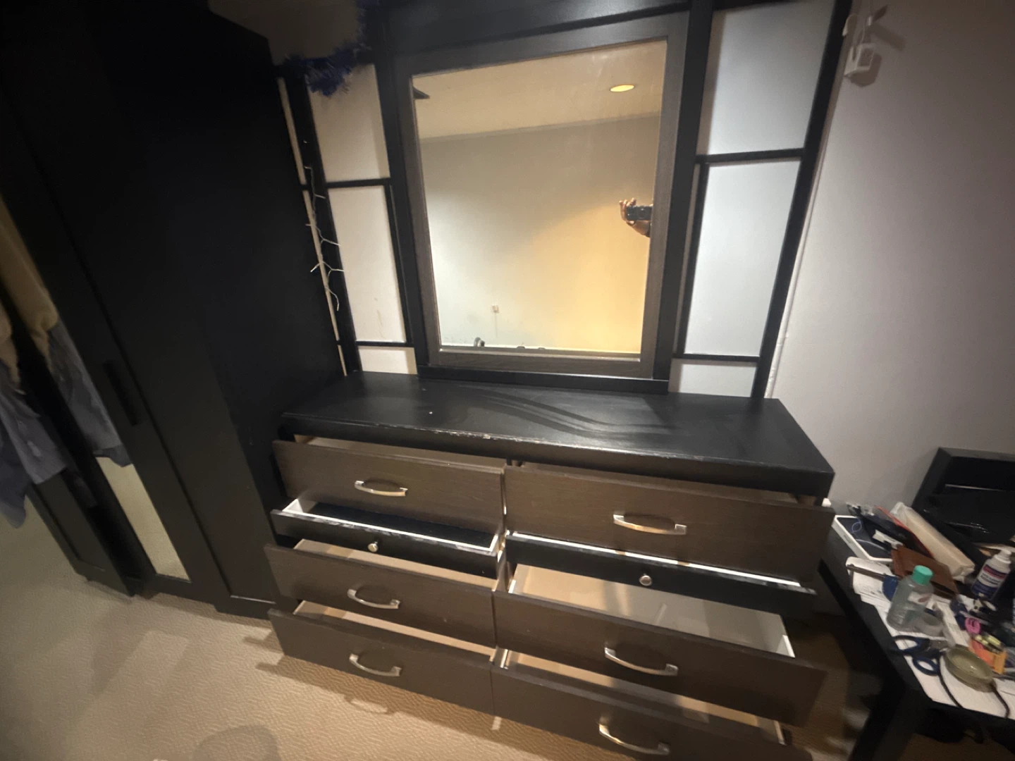 Dresser with Mirror - Dark Brown