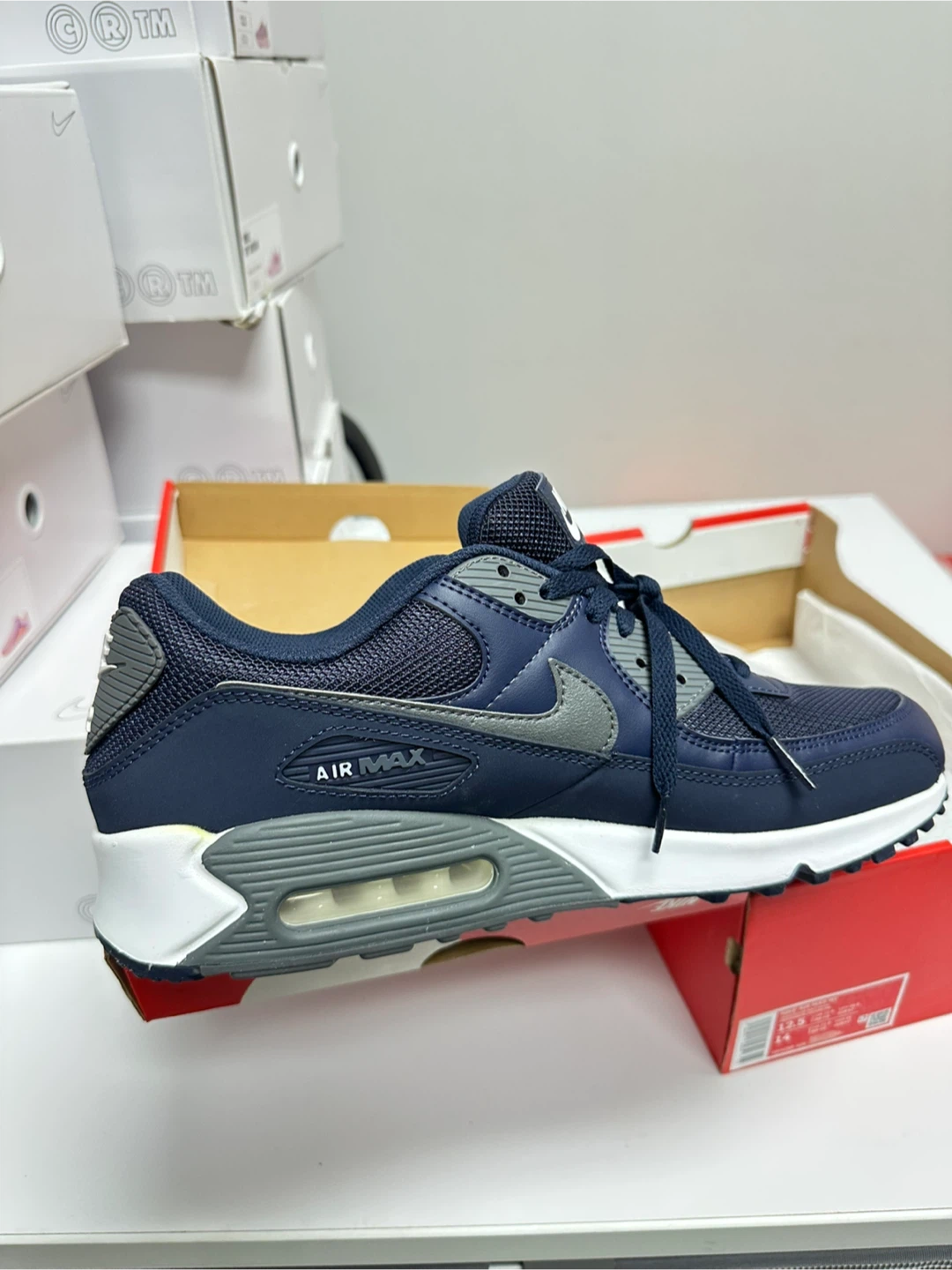 Nike Air Max 90 Obsidian Grey White US 12.5 - photo 2