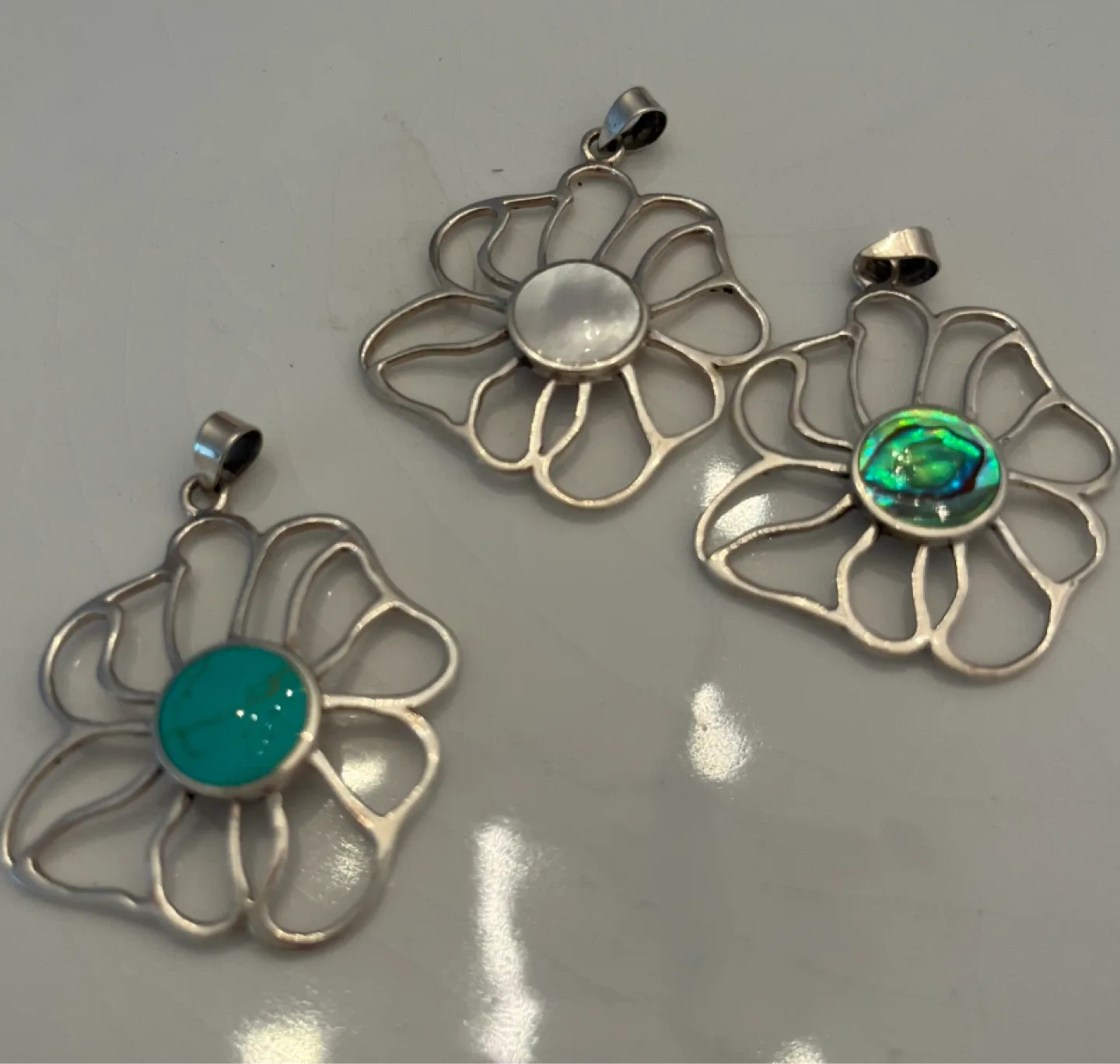 Flower pendants - silver stamped 925 (priced per item) image indicator(4)