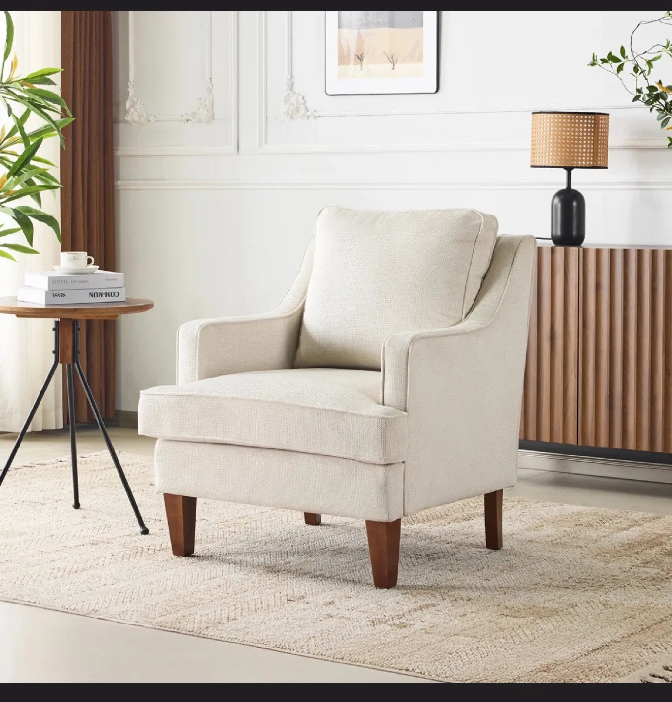 Beige Accent Armchair - 35.8" Height image indicator(2)