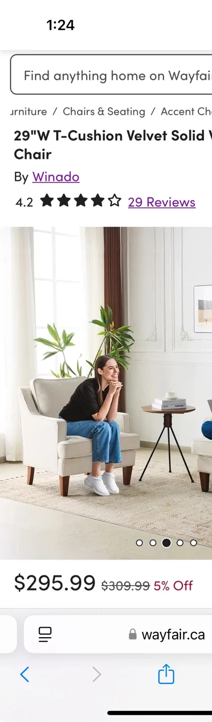 Beige Accent Armchair - 35.8" Height image indicator(9)