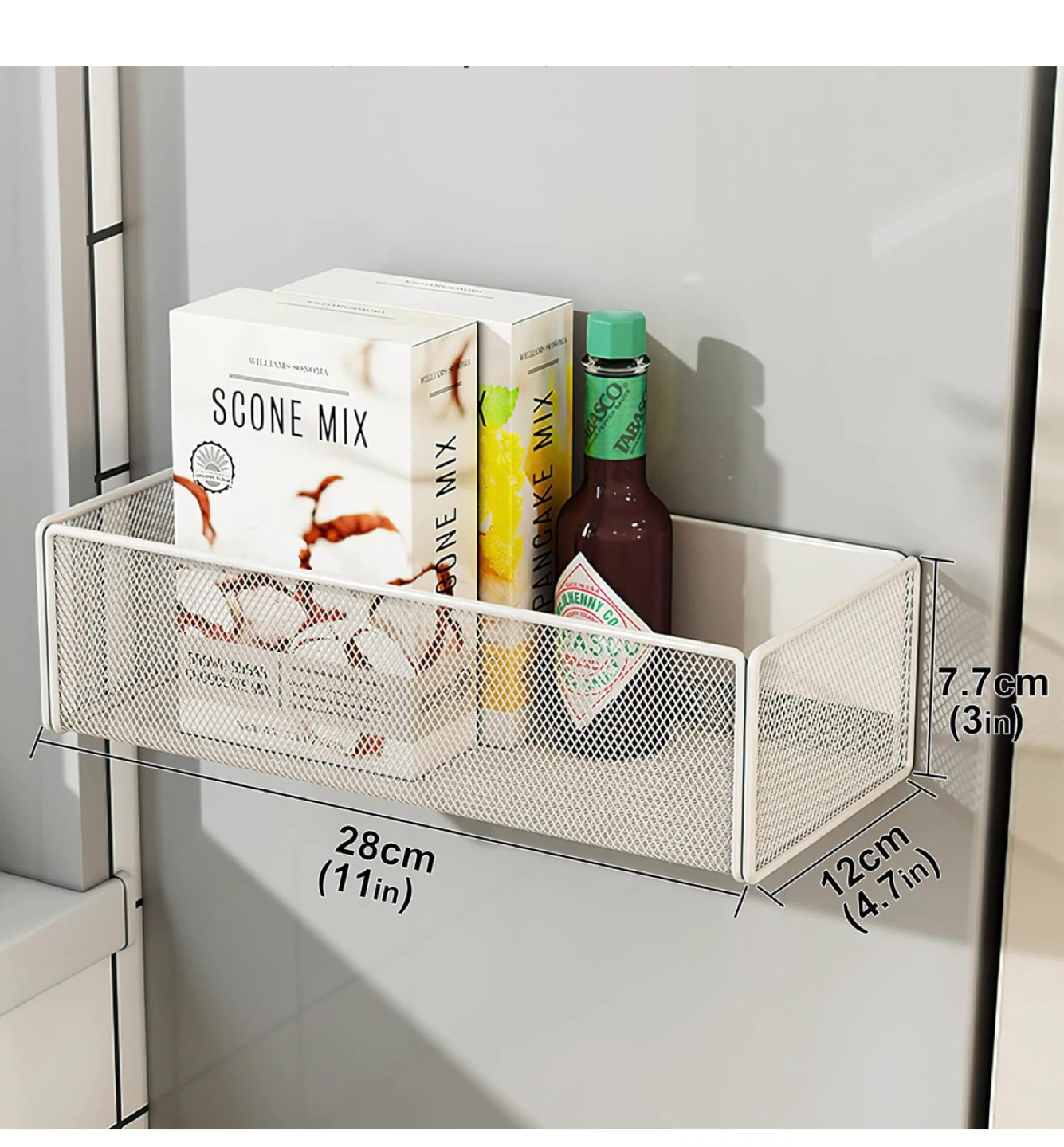 Magnetic Fridge Storage Baskets - White & Black - photo 3