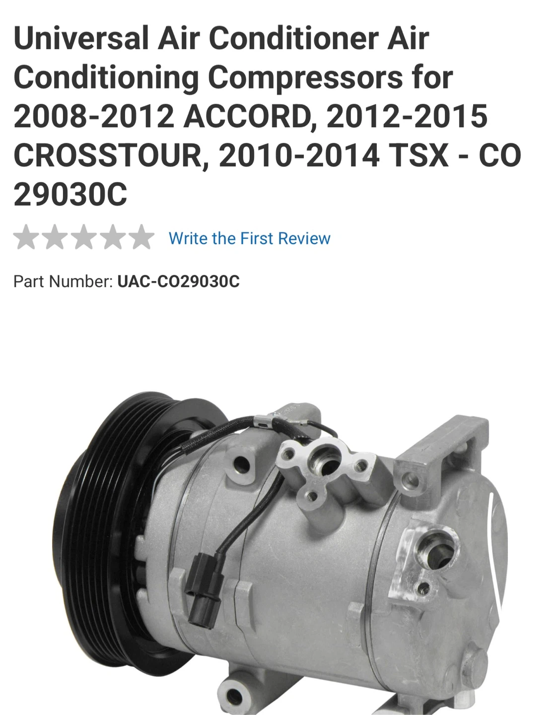 UAC CO 29030C A/C Compressor - photo 2