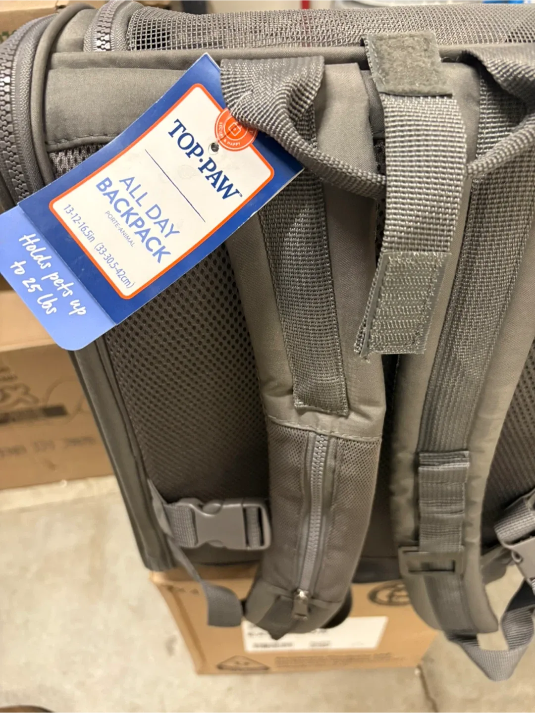 Top Paw All Day Pet Backpack - Grey