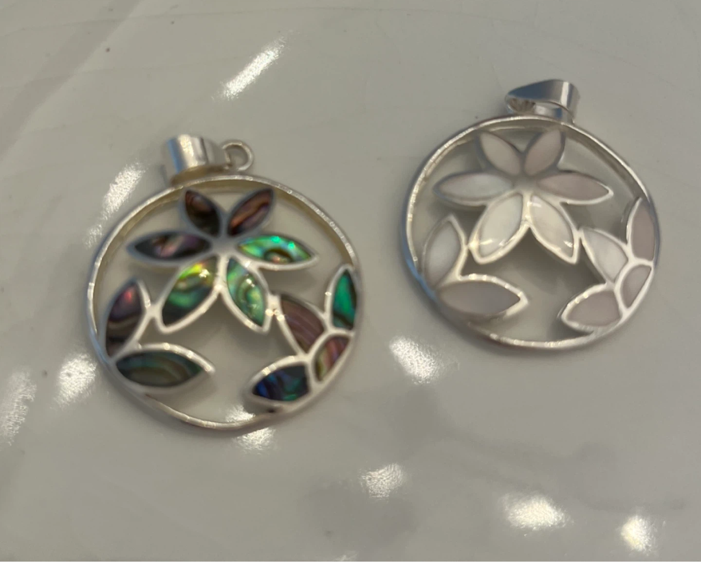 Circular flower pendants - silver stamped 925 (priced per item) - photo 2