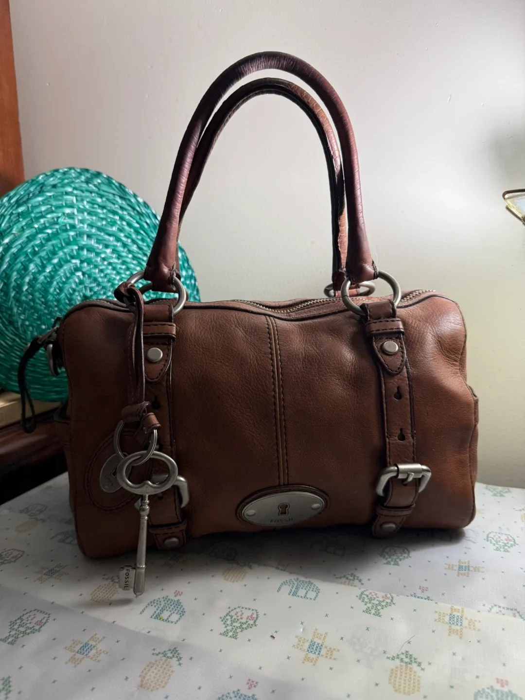 Fossil Brown Leather Handbag