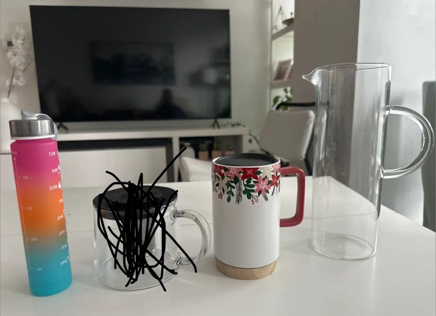 Unused Glass Tea Infuser Mug & Water Bottle