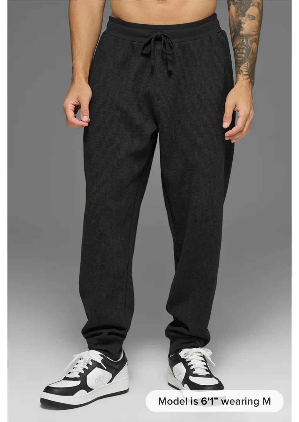 Brand New Alo Yoga Waffle Weekend Escape Jogger - Black, Size S image indicator(10)