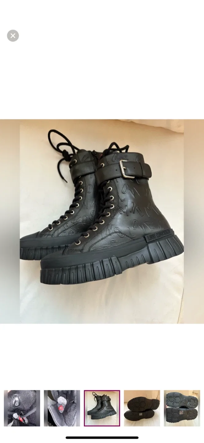 Love Moschino Black Leather Ankle Boots. Size 39 image indicator(8)