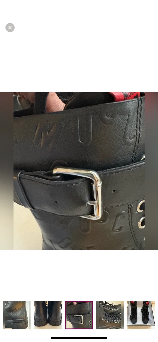 Love Moschino Black Leather Ankle Boots. Size 39 image indicator(9)