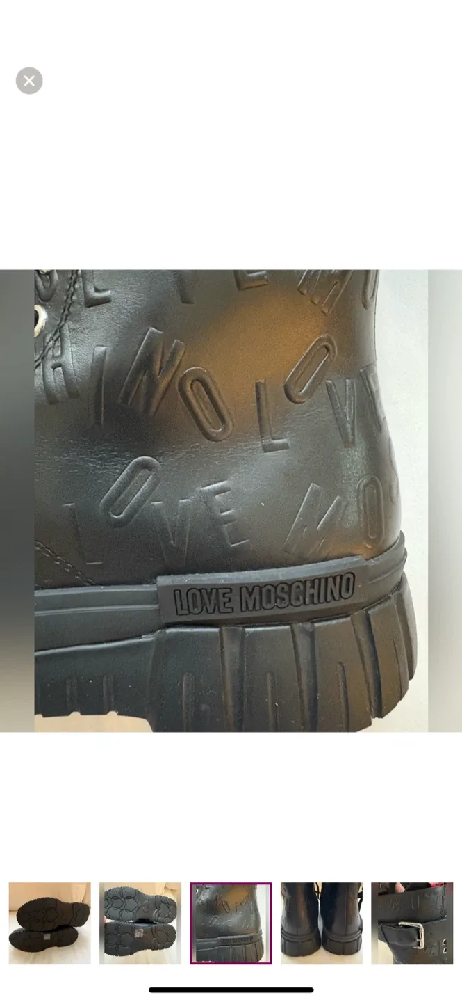 Love Moschino Black Leather Ankle Boots. Size 39 image indicator(10)