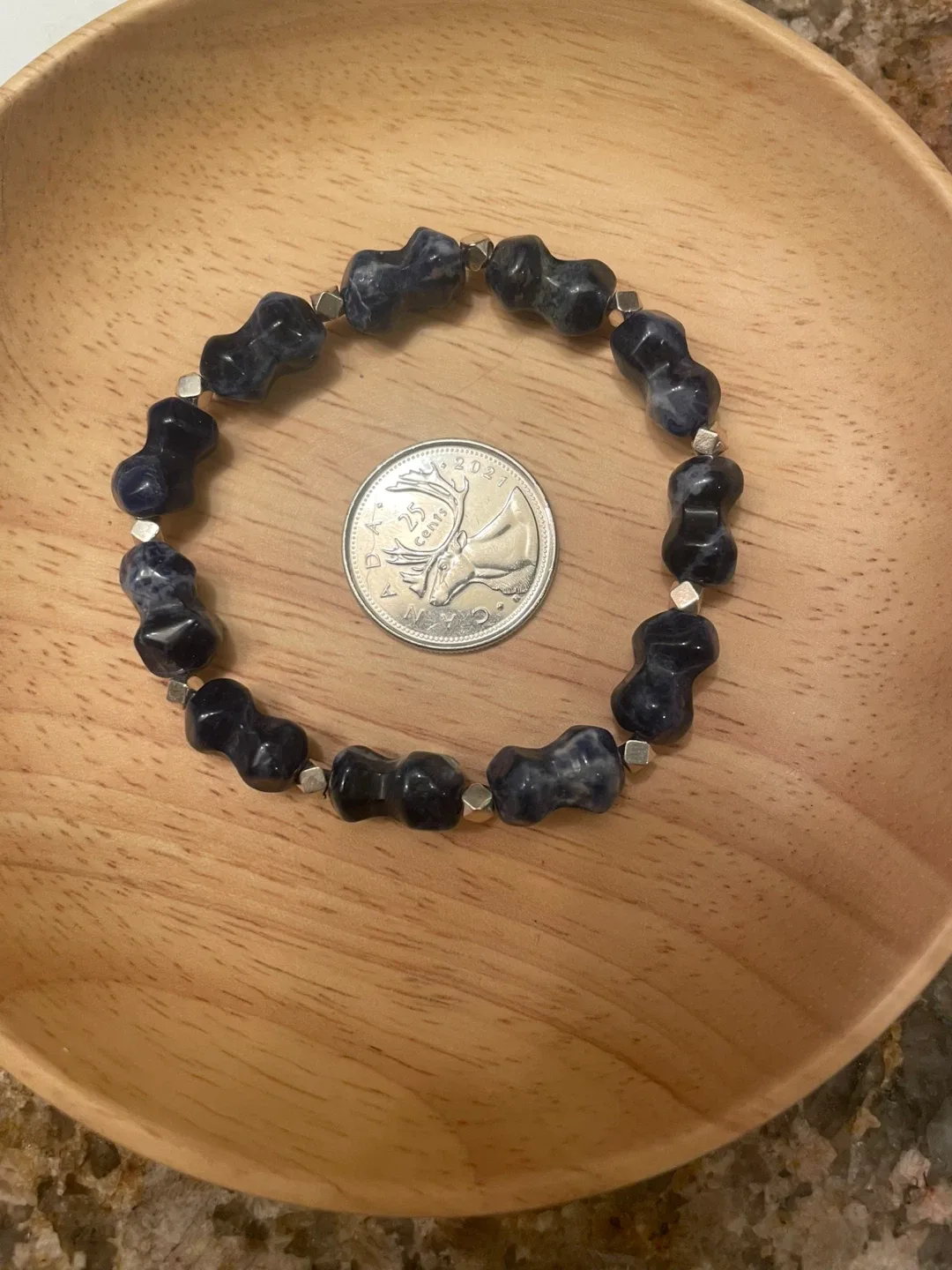 Blue Stone Beaded Bracelet