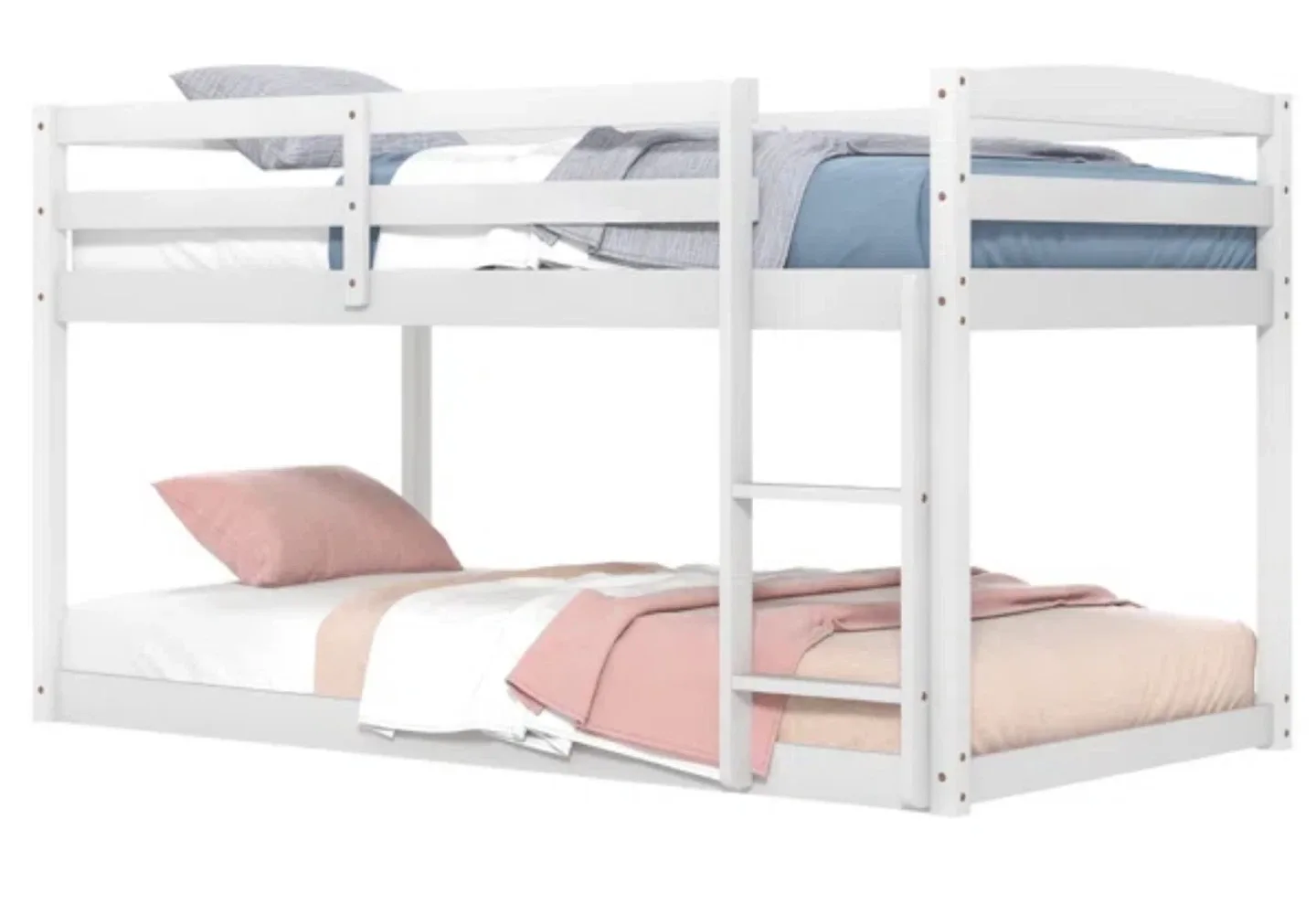 White Wooden Bunk Bed with Ladder image indicator(4)