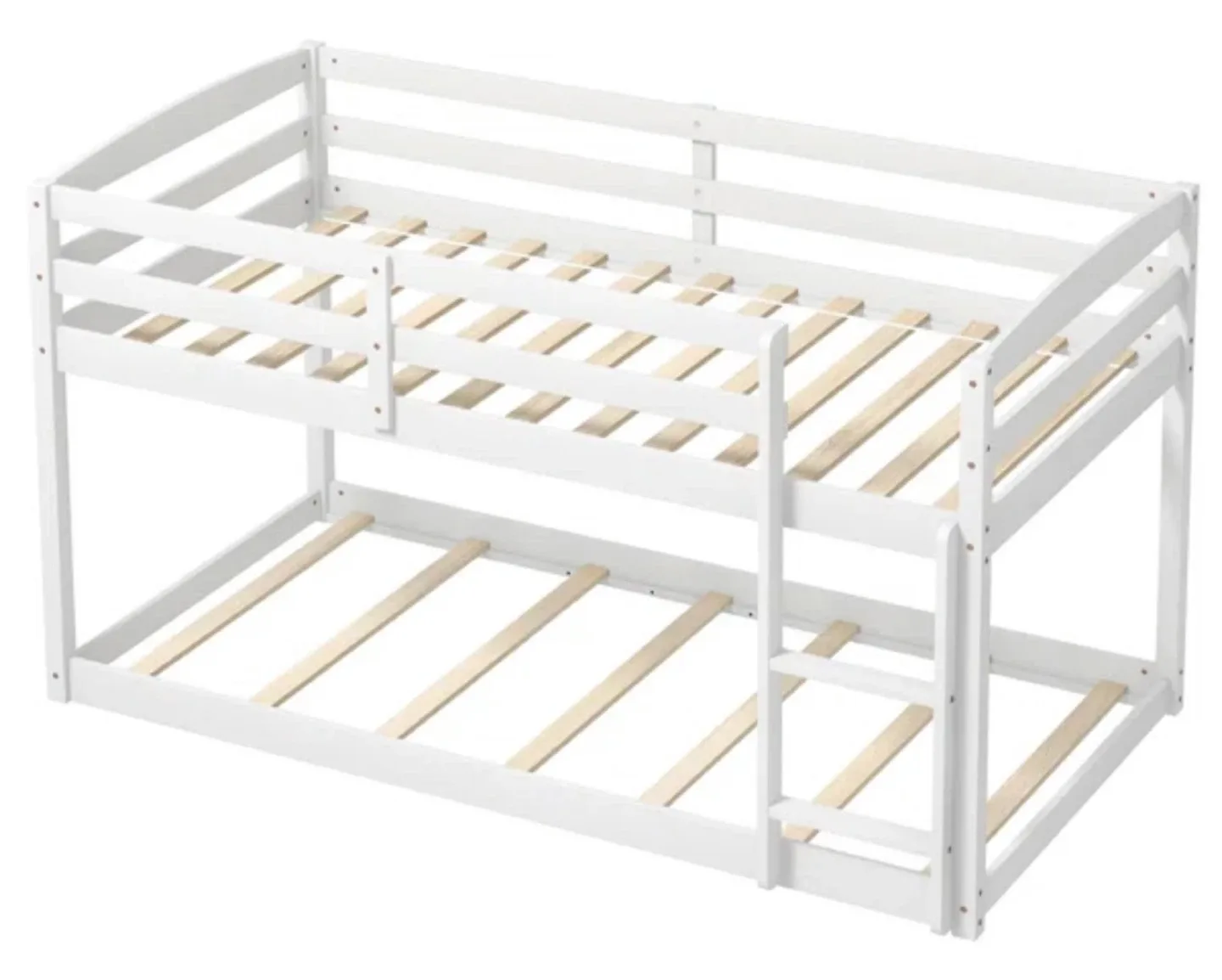 White Wooden Bunk Bed with Ladder image indicator(5)