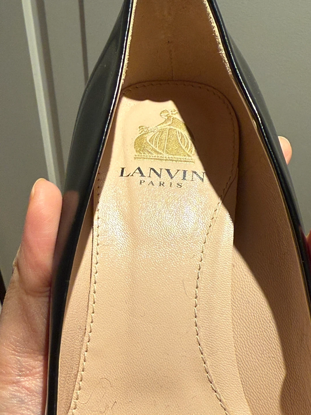 NEW! LANVIN PEARL PUMPS BLACK LEATHER POINTED TOE HEELS - photo 3