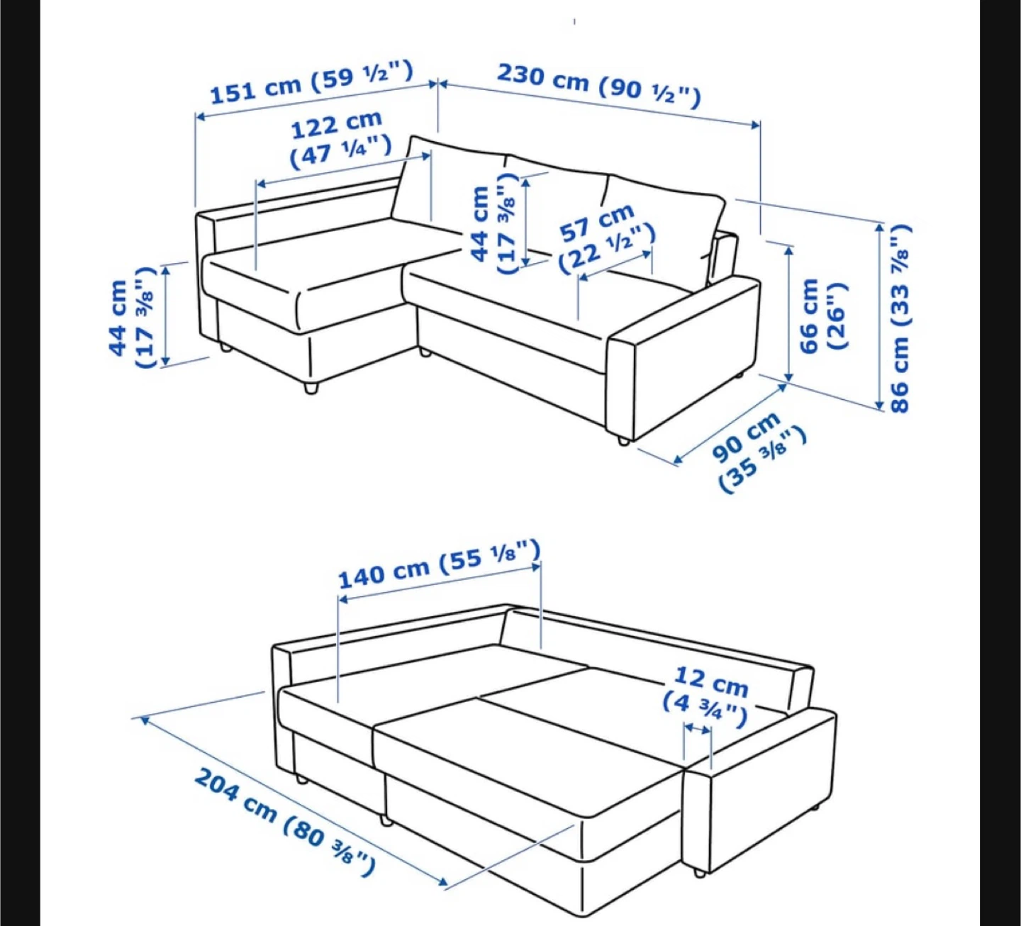 IKEA Friheten Sleeper Sectional Sofa - Grey - photo 5