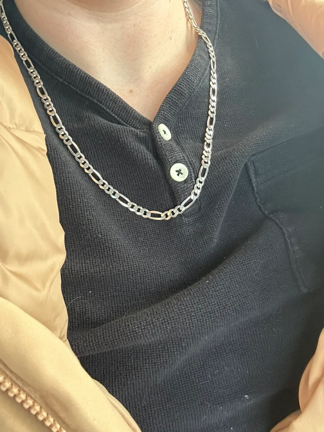 22” Silver Figaro Chain Necklace