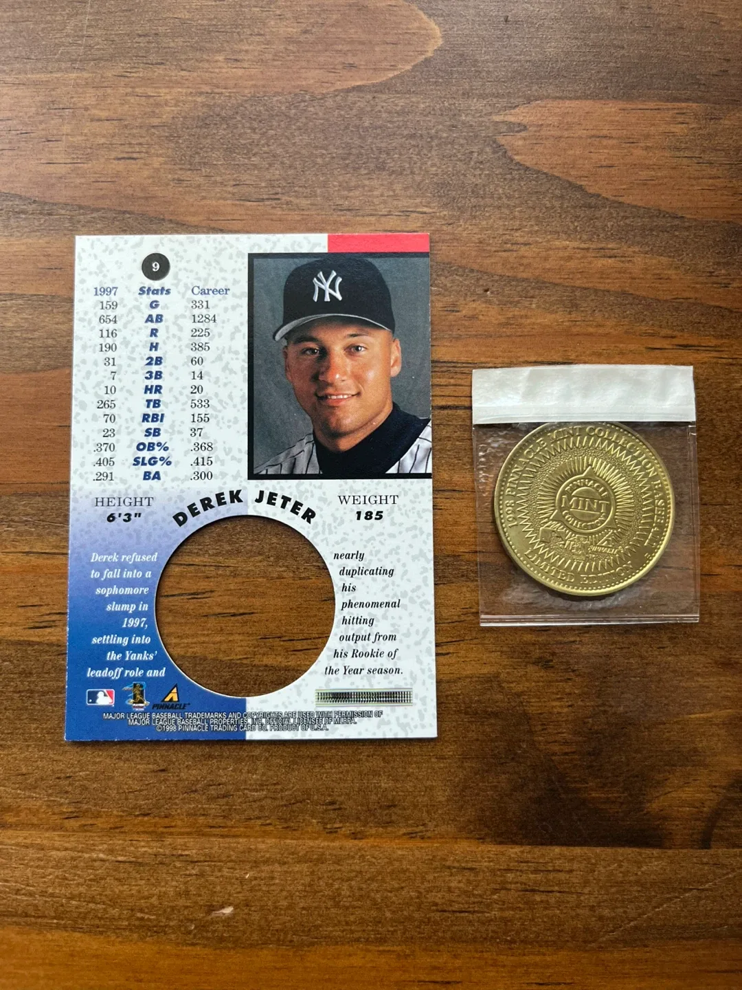 Pinnacle Mint Collection Derek Jeter Baseball Card &Coin image indicator(2)