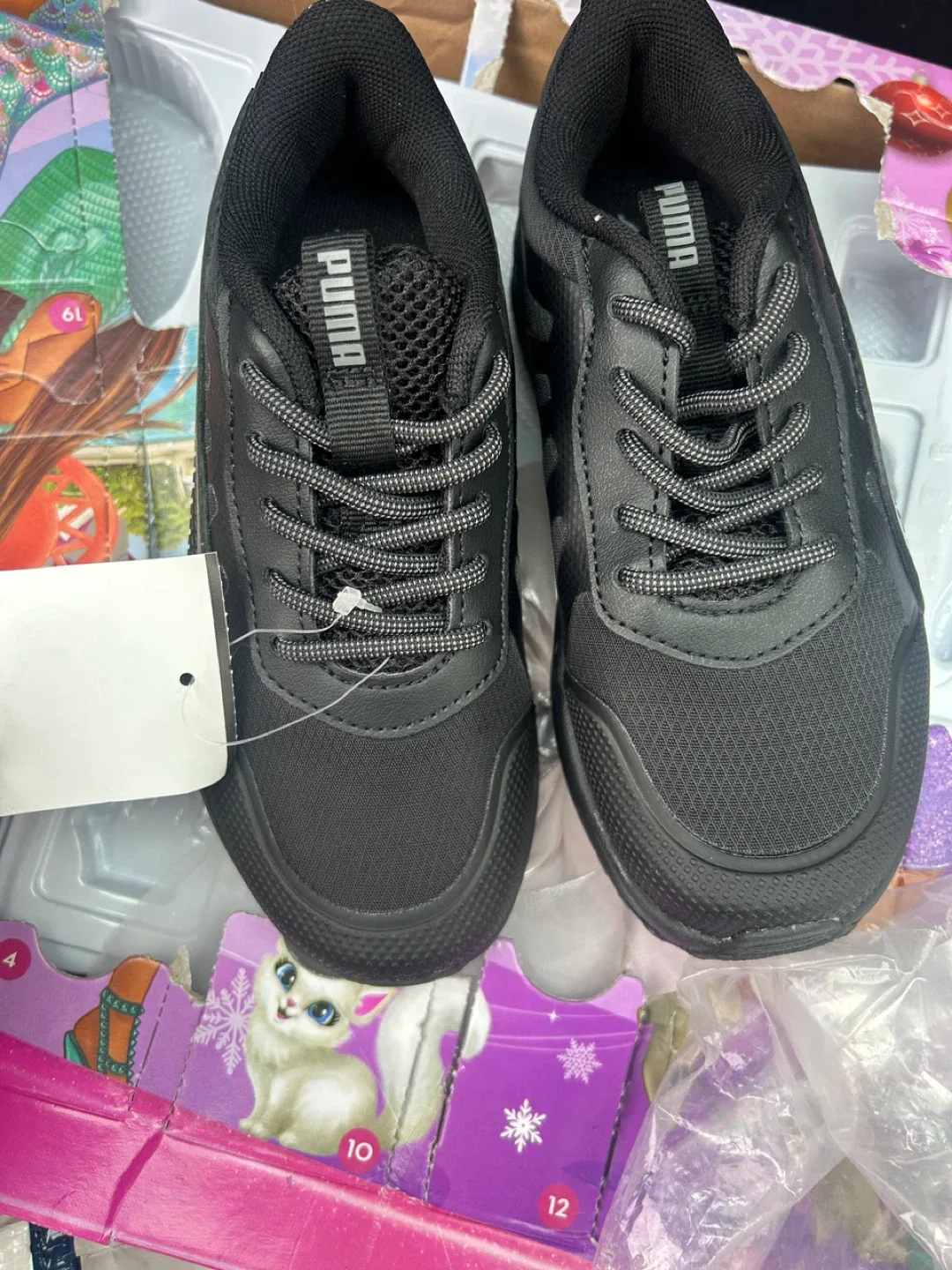 Puma Black Mono Kids Shoes Size 12.5
