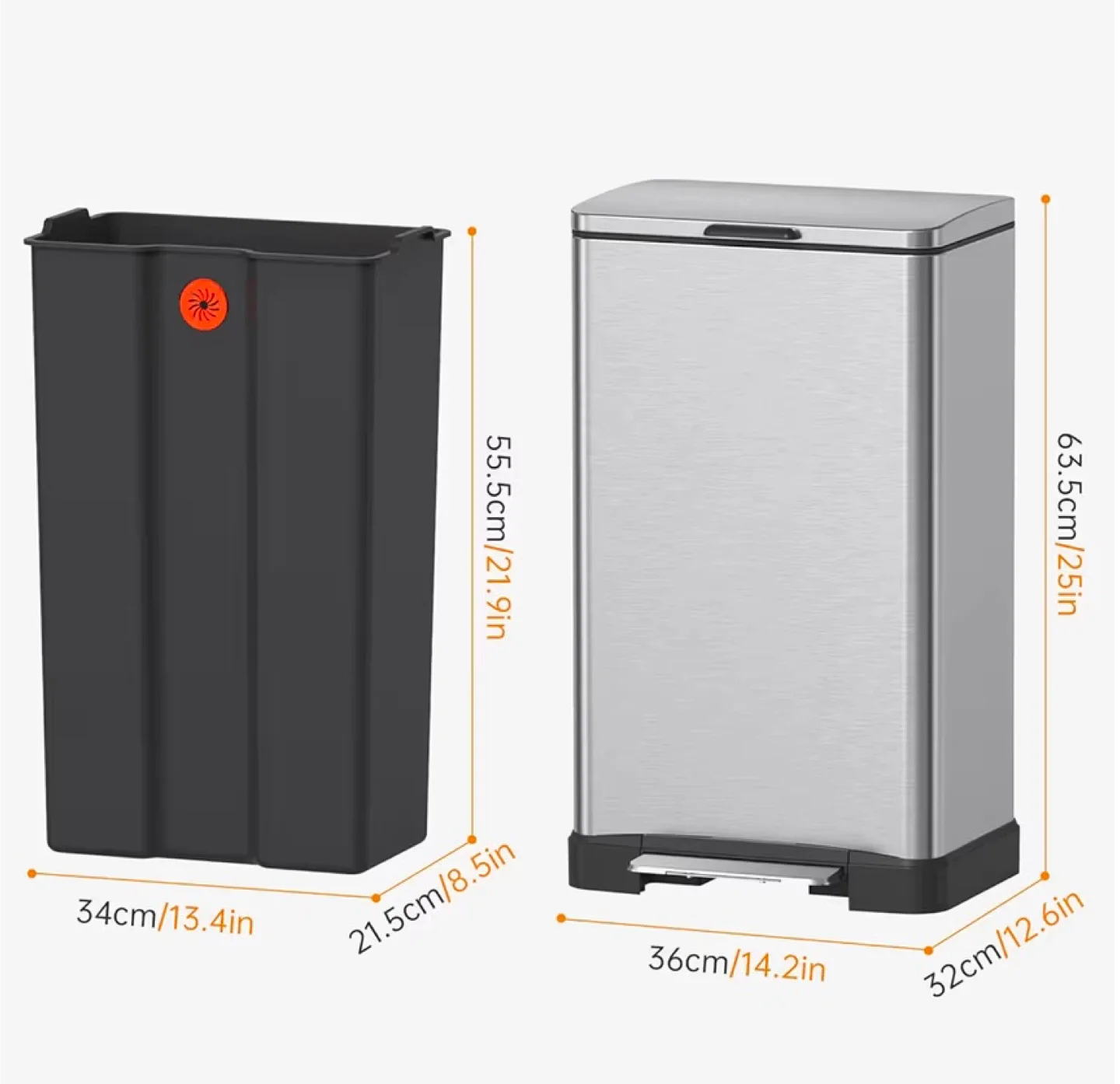 Stainless Steel Step Trash Can image indicator(2)