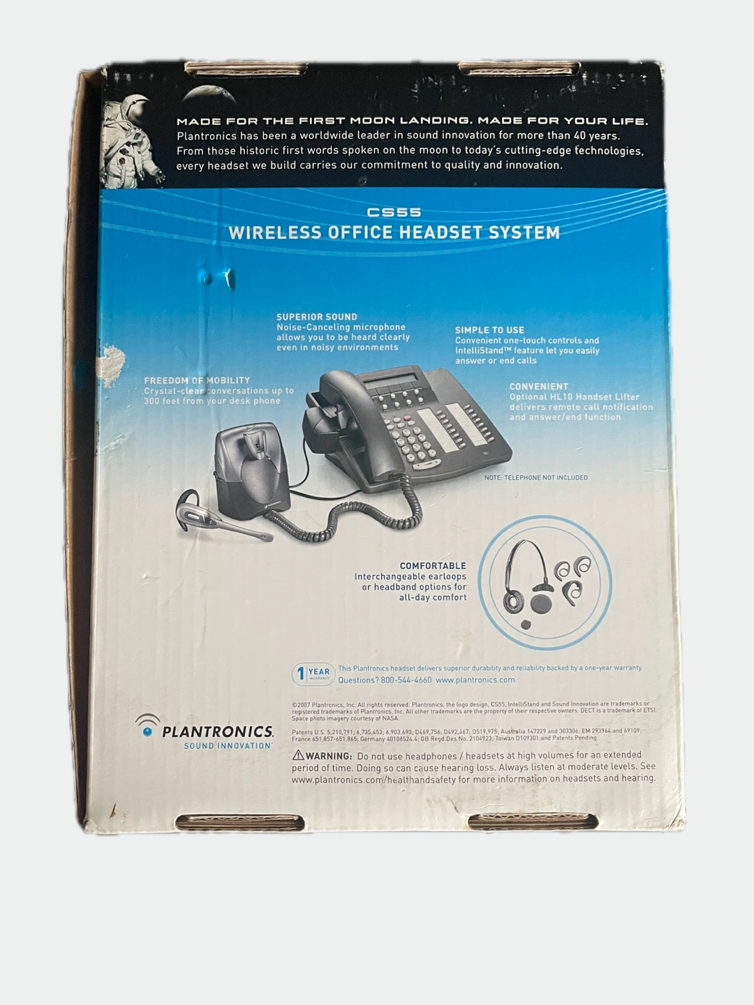 Plantronics CS555 Wireless Office Headset System - photo 2