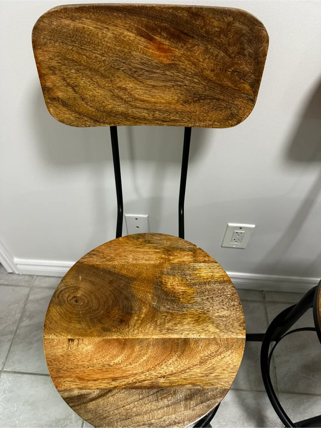 Set of 2 Wood & Metal Bar Stools image indicator(5)