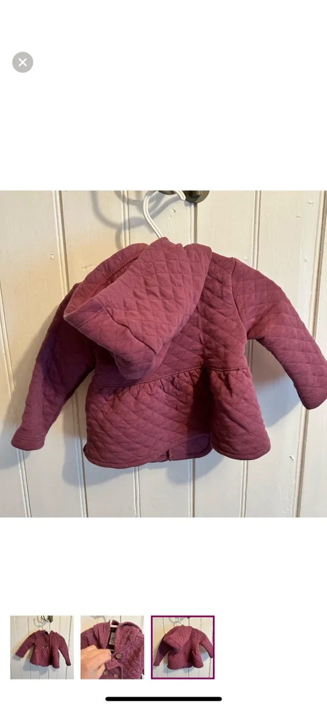 Carter's 6m purple Quilted Peplum Jacket image indicator(3)