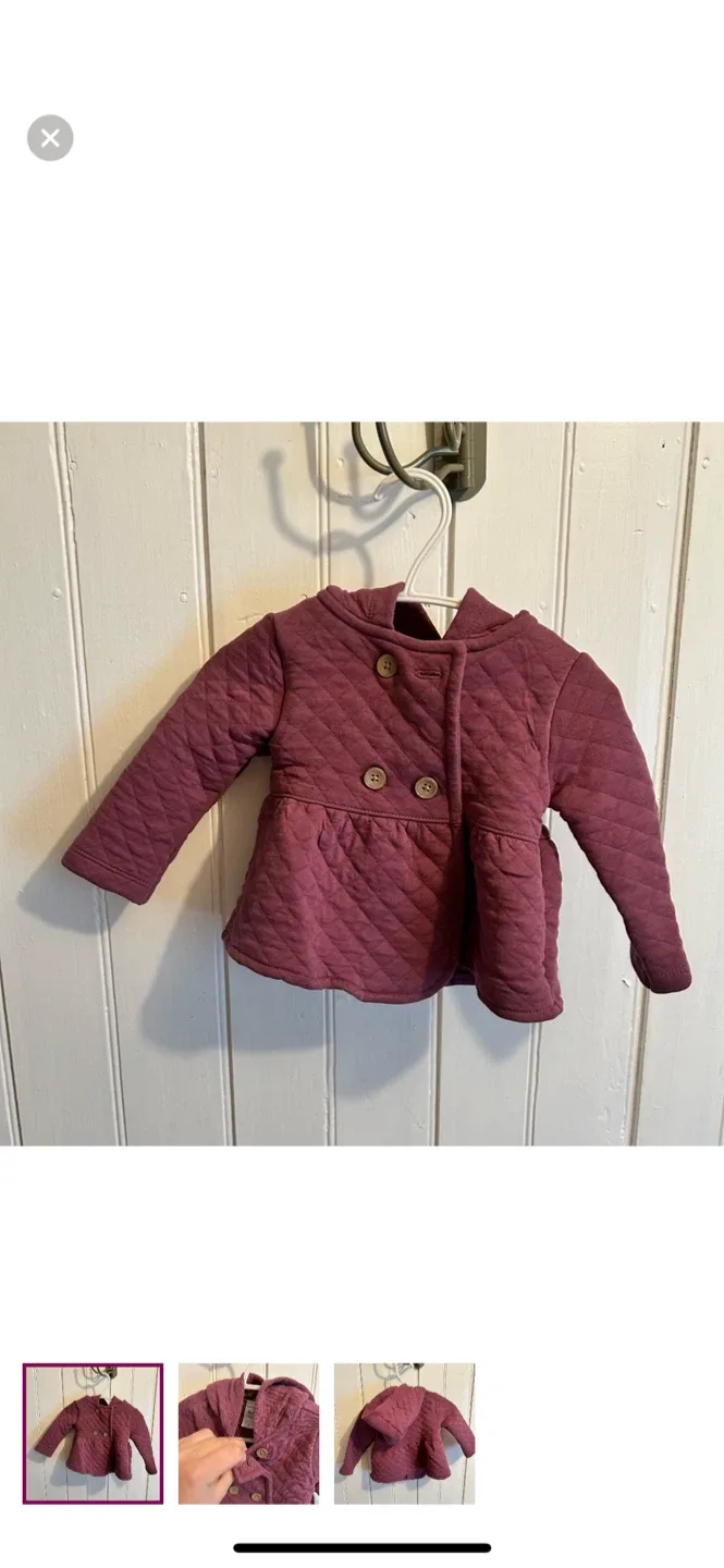 Carter's 6m purple Quilted Peplum Jacket