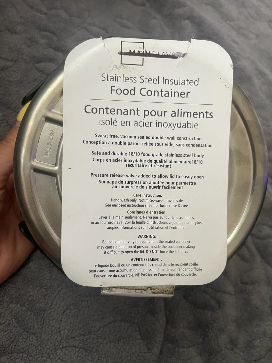 Mainstays Insulated Food Container - 28 oz image indicator(2)