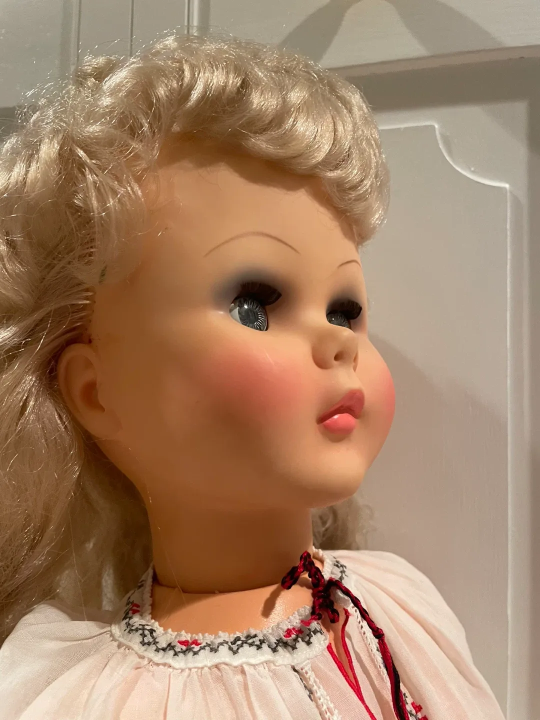 Vintage Walking Doll with handmade Ukrainian costume image indicator(2)