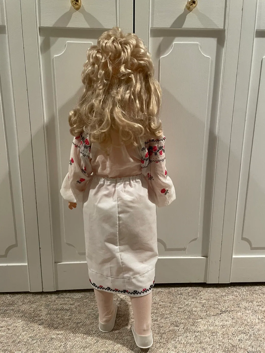 Vintage Walking Doll with handmade Ukrainian costume image indicator(6)