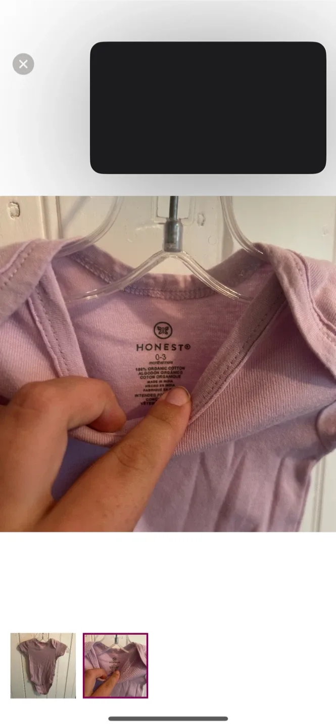 Honest Baby Onesie - Size 0-3 Months image indicator(2)